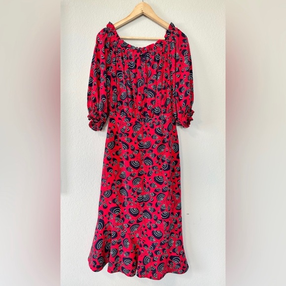 SALONI Grace Silk Off the Shoulder Dress - Picture 7 of 14